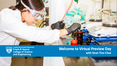 Photo of a student in a lab.